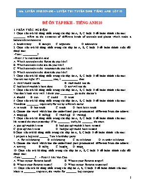 18 Đề kiểm tra học kỳ II môn Tiếng Anh Lớp 10